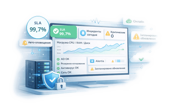 Мониторинг ИТ-инфраструктуры с показателями SLA и резервного копирования